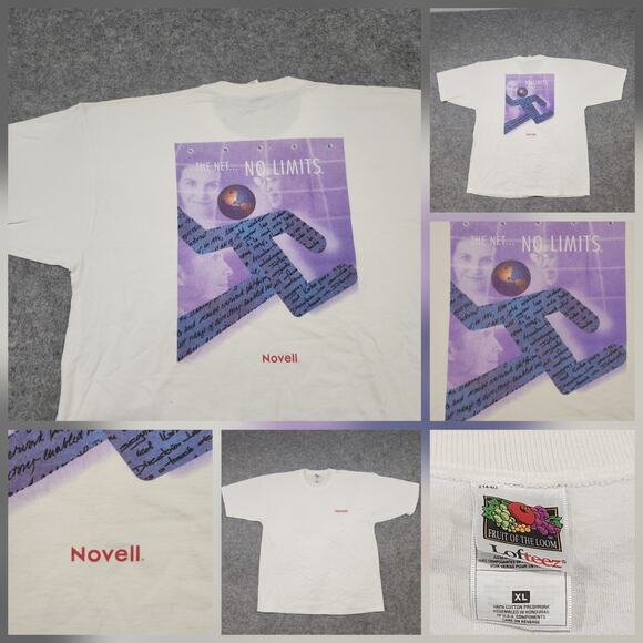VTG 90s 1990s Novell Netware Mens XL Computer Technology Software Promo T Shirt - Picture 1 of 16